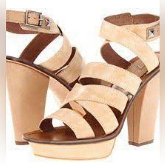 7 For All Mankind Hartford Platform Sandals Size 7.5